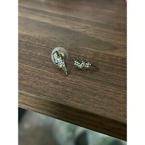 Lightning Bolt Earrings Bling Stone